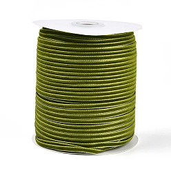 Цвет Оливы Бархатная лента, одна сторона, для подарочной упаковки, оформление партии, плоский, с катушками, оливковый, 3~4 мм, около 50.00 ярдов (45.72 м) / рулон