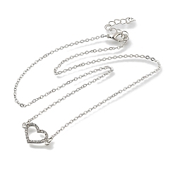 Сердце Ожерелья из сплава со стразами и кристаллами для женщин, платина, сердце, 15.94 дюйм (40.5 см)