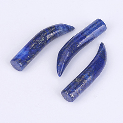 Lapis Lazuli Natural Lapis Lazuli Beads, No Hole/Undrilled, Ivory Shape, 34~38x6.5~7mm