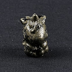 Пирит Резные статуэтки единорога из натурального пирита, статуи для украшения рабочего стола для домашнего офиса, 20x35 мм