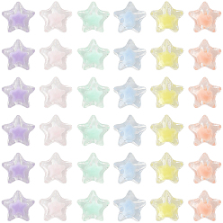 (52) Непрозрачная лаванда 120 шт 6 цвета прозрачные акриловые бусины, бусина в бусине, граненые, звезда, разноцветные, 10.5x11x7 мм, отверстие : 2 мм, 20 шт / цвет