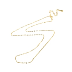 Настоящее золото 18K 925 ожерелье-цепочка из стерлингового серебра, плоские кабельные цепи, с печатью s925, долговечный, реальный 18 k позолоченный, 16.22 дюйм (41.2 см)