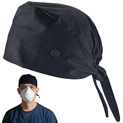 Black Adjustable Cotton Surgical Cap, Black, 330x270mm