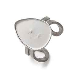 Нержавеющая Сталь Цвет 304 выводы открытой манжеты из нержавеющей стали, настройки кольца чашки безеля, слеза, цвет нержавеющей стали, лоток : 18x13 мм, внутренний диаметр: 18 мм