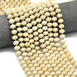 Ископаемое Природных ископаемых нитей бисера, граненые, рондель, с бисером, 8.5~10x5.5~6.5 мм, отверстие : 1 мм, около 43~45 шт / нитка, 15.35'' (39 см)