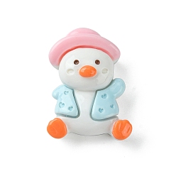 Pink Непрозрачные кабошоны из смолы, утка, белые, 22x16.5x9 мм