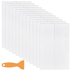 Белый ПВХ пластиковые предварительно нарезанные противоскользящие полоски, Наклейка на протектор безопасности без противоскользящего душа, для ванны для ванной комнаты из керамики для напольного покрытия, со скребком, белые, 200x120x1 мм