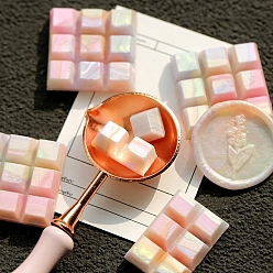Pink Sceller les particules de cire, carrée, pour cachet de cachet rétro, rose, 30x30x7mm, 4 pièces / kit