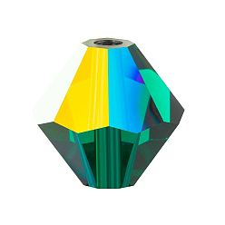 50730 200 Emerald AB Хрустальные бусины preciosa®, чешский хрусталь, биконус(451 69 302 рондель), 50730 200 изумрудный ab, 5 мм, отверстие : 1 мм