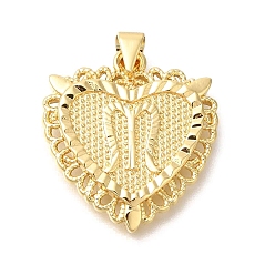 Letter M Стойки обшивки латунные подвески, без кадмия и без свинца, сердце с подвесками в виде буквы az, Буква М, 24x22x3 мм, отверстие : 5x3.5 мм