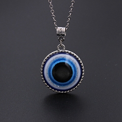 Eye Platinum Alloy Evil Eye Pendant Necklaces, Eye, 19.69 inch(50cm)