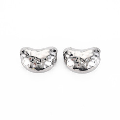 Platinum Rack Plating Alloy Beads, Cadmium Free & Nickel Free & Lead Free, Bean, Platinum, 12.5x18x8.5mm, Hole: 3mm