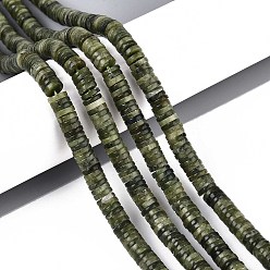 Chinese Jade Натуральные китайские бусины из южного нефрита, диск, Heishi бусы, 6x1~2 мм, отверстие : 0.9 мм, около 233~248 шт / нитка, 15.16~15.55'' (38.5~39.5 см)