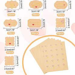 Mixed Patterns Olycraft 400Pcs 8 Style Kraft Paper Sealing Stickers, Label Paster Picture Stickers, for Gift Packaging, Mixed Patterns, 2~2.3x2.3~3cm, 50pcs/style