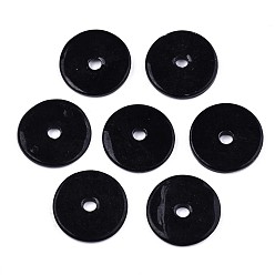 Черный Покрашенные брызги естественные шарики раковины пресноводного, Heishi бусы, Диск / плоские круглые, чёрные, 15x2 мм, отверстие : 2.5 мм