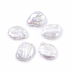 WhiteSmoke Natural Baroque Keshi Pearl Beads, Freshwater Pearl Beads, No Hole, Nuggets, WhiteSmoke, 22~23x17~18x7.5~10mm