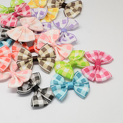 Mixed Color Handmade Woven Costume Accessories, Grosgrain Bowknot, Mixed Color, 54x42x8mm, about 200pcs/bag