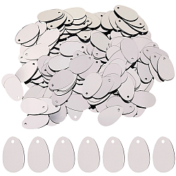 Серебро 10 сумки украшения аксессуары, пластиковые пайетки / блестки из пвх, овальные, серебряные, 19.5x12.5x0.3 мм, отверстие : 1.4 мм, около 120 шт / упаковка