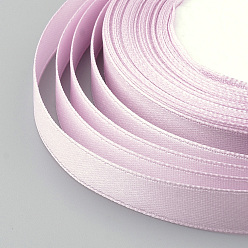 Фламинго Высокая плотная атласная лента с одним лицом, полиэфирные ленты, фламинго, 1/4 дюйм (6~7 мм), около 25 ярдов / рулон, 10 рулоны / группа, о 250yards / группа (228.6 м / группа)