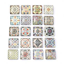 (52) Непрозрачная лаванда 20 стеклянные кабошоны шт., квадратный, разноцветные, 25x25x6.5 мм