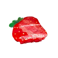 Клубника Акриловые коготь заколки, аксессуары для волос для женщин и девочек, клубника, 65 мм