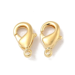 Настоящее золото 18K Карабин-лобстеры, латунные, без кадмия, без никеля и без свинца, реальный 18 k позолоченный, 10x5x2.5 мм, отверстие : 1 мм