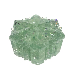 Флюорит Украшения из снежинок из натурального флюорита с пайетками, украшения для дома из смолы, 95x45 мм