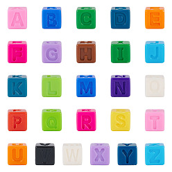 (52) Непрозрачная лаванда 150шт непрозрачные акриловые европейские бусины, бусины с большим отверстием, куб с письмом, разноцветные, 12x12x12 мм, отверстие : 6.5 мм