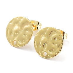 Золотой 201 плоские круглые серьги-гвоздики из нержавеющей стали, с 304 штифтов из нержавеющей стали, золотые, 12x0.8 мм, отверстие : 1.4 мм, штифты : 0.7 мм