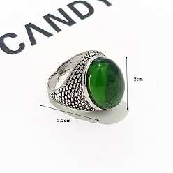 Oval Ретро сплав с регулируемыми манжетами из смолы, античное серебро, овальные, 20 мм, внутренний диаметр: регулируемый