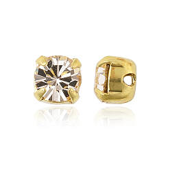 00520 Light Gold Quartz Preciosa® maxima crystal в пришивной чашке, чешский хрусталь, с настройками латуни, 719 35 021 шатон (круглый), золотые, 00520 светло-золотистый кварц, ss 16 (3.8~4 мм)