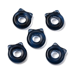 Прусский Синий Стеклянные бусины, кошка, берлинская лазурь, 14.5x14x4.5 мм, отверстие : 6 мм