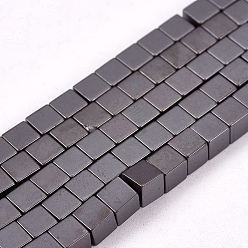 (405) Непрозрачный AB вишня Гальванизировать немагнитных синтетический гематит бисер пряди, бисер нитей, матовые, кубические, класс А, с черным покрытием, 4x4x4 мм, отверстие : 1 мм, около 88 шт / нитка, 16 дюйм