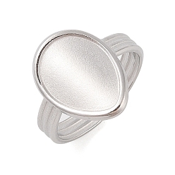 Нержавеющая Сталь Цвет Не тускнеет 304 компоненты манжетного кольца из нержавеющей стали, Настройки колодки кольцо, слеза, цвет нержавеющей стали, лоток : 14x10.5 мм, регулируемый