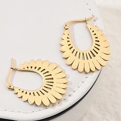 Золотой 304 серьги-гвоздики из нержавеющей стали для женщин, богемный, золотые, 35x29.5 мм