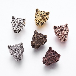 (52) Непрозрачная лаванда Сплавочные овальные бусины тибетского стиля , леопард, разноцветные, 12x10.5x7 мм, отверстие : 1.8 мм