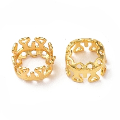 Golden Brass Sew on Prong Settings, Filigree Open Back Claw Settings for Pointed Back Rhinestone, Square, Golden, Tray: 6x6mm, 8x8x5mm, Hole: 0.8mm