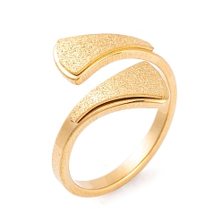 Золотой 304 треугольное открытое кольцо-манжета из нержавеющей стали для женщин, золотые, размер США 6~9 (16.5~18.9 мм)