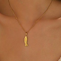 Золотой Летний отдых 304 подвеска в виде рыбы из нержавеющей стали, цепочка-спутник для женщин, золотые, 16.08 дюйм (40.85 см)