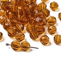 (932FM) Темно-синий аква-матовый с подкладкой К 9 стекло, имитация Австрийские кристаллические шарики, класс AAA, граненые, круглые, темно-золотистые, 6 мм, отверстие : 0.7~0.9 мм