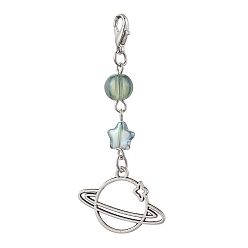 Платина Подвесные украшения из сплава планет, стеклянные бусины и подвески в виде клешней лобстера для украшения сумок, платина, 62 мм