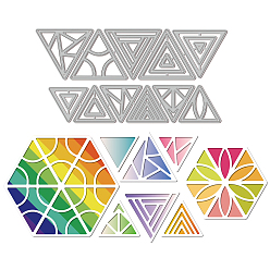 Треугольник 2 шт 2 стили трафареты для штампов из углеродистой стали, для diy scrapbooking, Фотоальбом, декоративная бумага для тиснения, цвет нержавеющей стали, треугольник шаблон, 28~38x129~143x0.8 мм, 1 шт / стиль