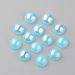 Темно-Голубой Акриловый кабошоны, с покрытием AB цвета, полукруглый, глубокое синее небо, 8x4 мм