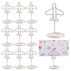 Платина Железные держатели для заметок, держатель для визитной карточки, самолет, платина, 34x33x59.5 мм