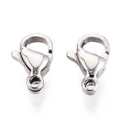 Нержавеющая Сталь Цвет 304 нержавеющая сталь застежка когтя омара, цвет нержавеющей стали, 9.3x5.8x3.2 мм, отверстие : 1.2 мм