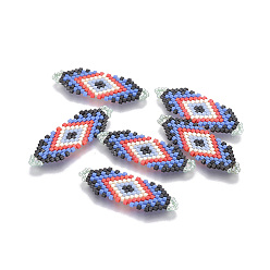 Разноцветный Японский бисер miyuki & toho ручной работы ссылки, Ткацкий станок, красочный, 35~36.5x12.5x2 мм, отверстие : 2x3 мм