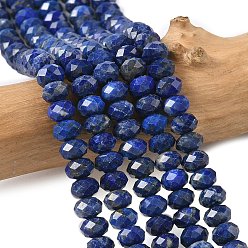 Ляпис-Лазурь Природный лазурит шарик нити, граненые, рондель, 5.5~6.5x4.5 мм, отверстие : 1 мм, около 91~94 шт / нитка, 15.35'' (39 см) ~ 15.43'' (39.2 см)