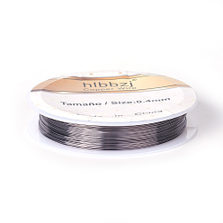 Gunmetal Round Copper Wire for Jewelry Making, Long-Lasting Plated, Gunmetal, 26 Gauge, 0.4mm, about 32.8 Feet(10m)/roll, 10 rolls/group