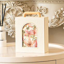 White Mother's Day Cardboard Candy Boxes, Wedding Gift Wrapping Box, Rectangle with Flower, White, 213x185x87mm