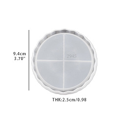 Flat Round Cup Mat Silicone Molds, Resin Casting Coaster Molds, For UV Resin, Epoxy Resin Craft Making, White, Flat Round, 94x25mm